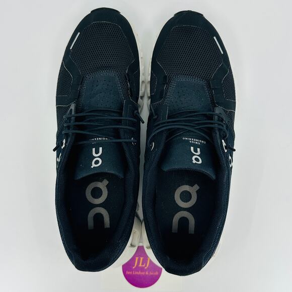 On Running Women's Cloud 5 Speed-Lacing Running Shoes Black/White Size 8.5 - Picture 9 of 13